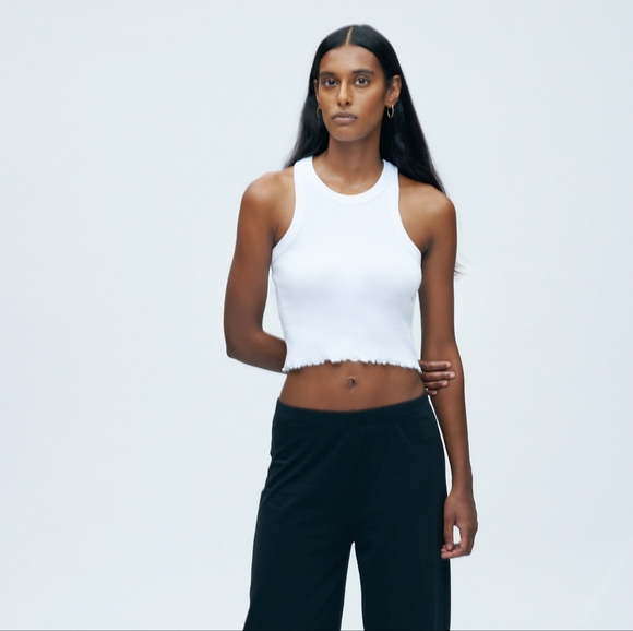 Kotn High Neck Cropped Tank Top - Picture 1 of 6